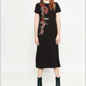 Zara Women’s Rose Embroidered Midi Dress